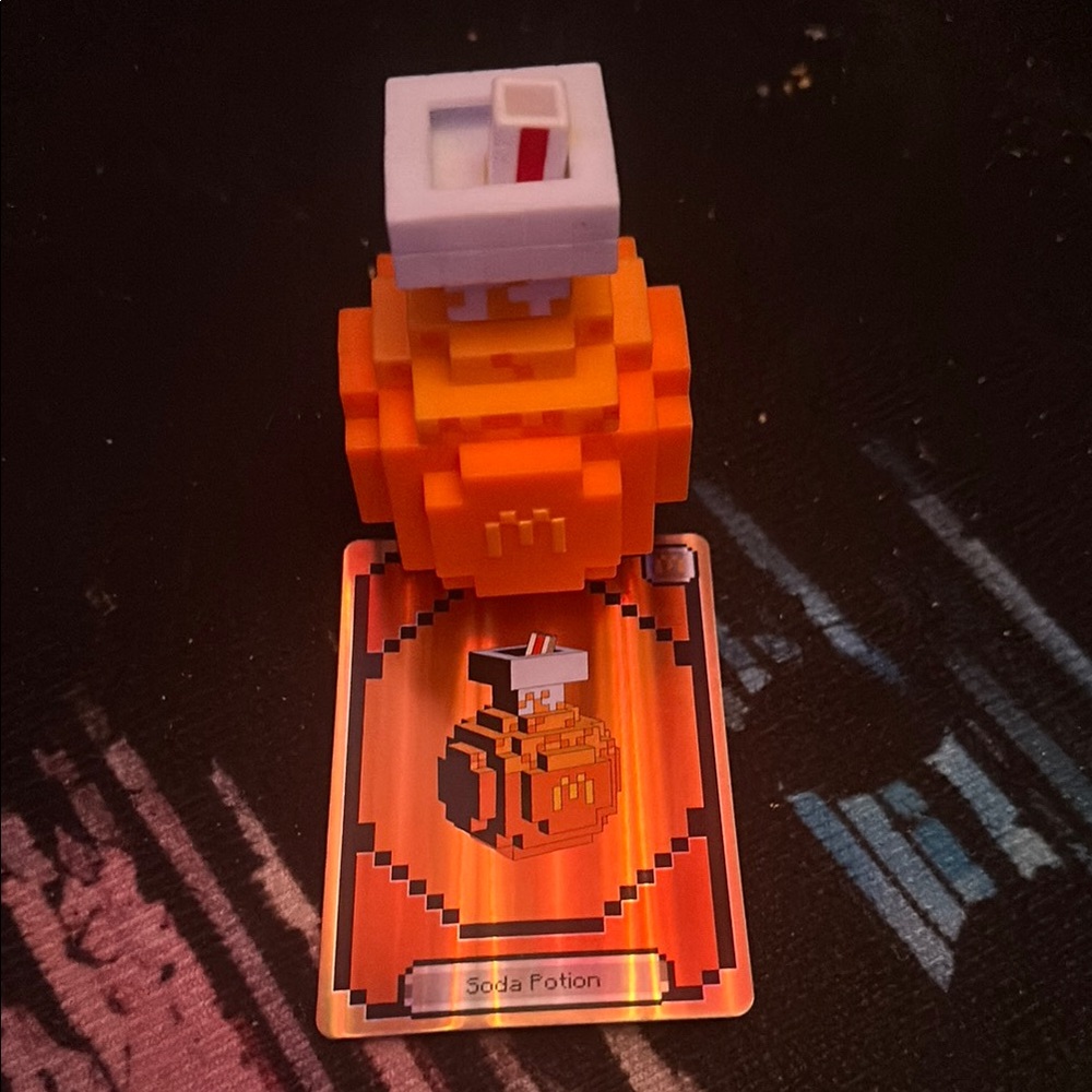 Orange Pixelated Soda Potion Figure